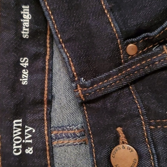 NWOT Crown & Ivy Women's Straight Jeans Size 4S - Picture 8 of 9